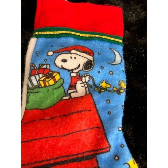 Vintage peanuts snoopy Woodstock Christmas stocking - Picture 2 of 4